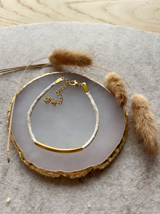 Golden tube bracelet